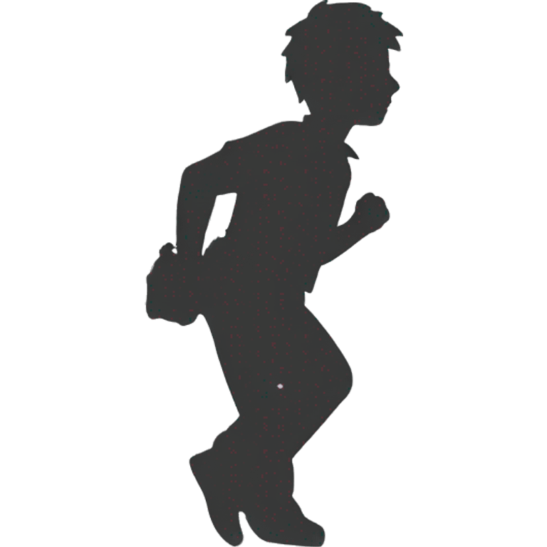 Climbing man silhouette side profile style of emoji emoji