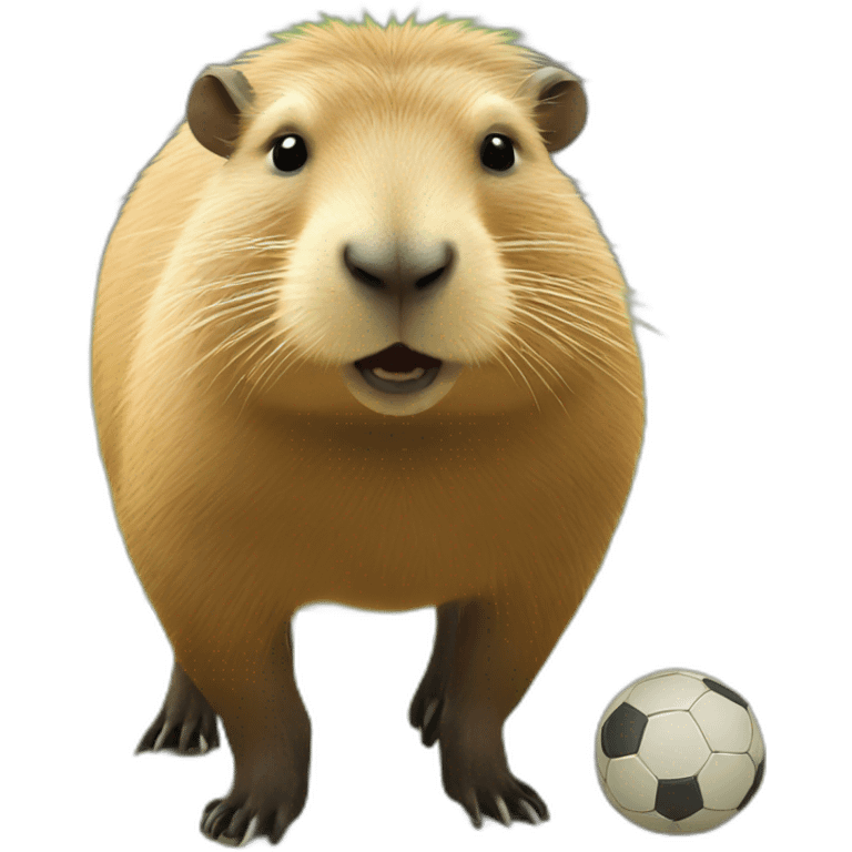 Capybara whit footbal emoji