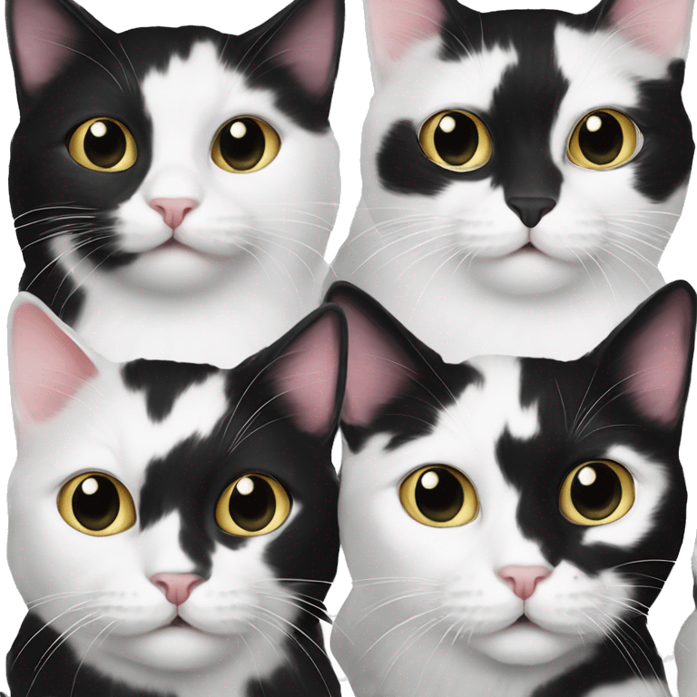 Black and White cat black spot on josé  emoji