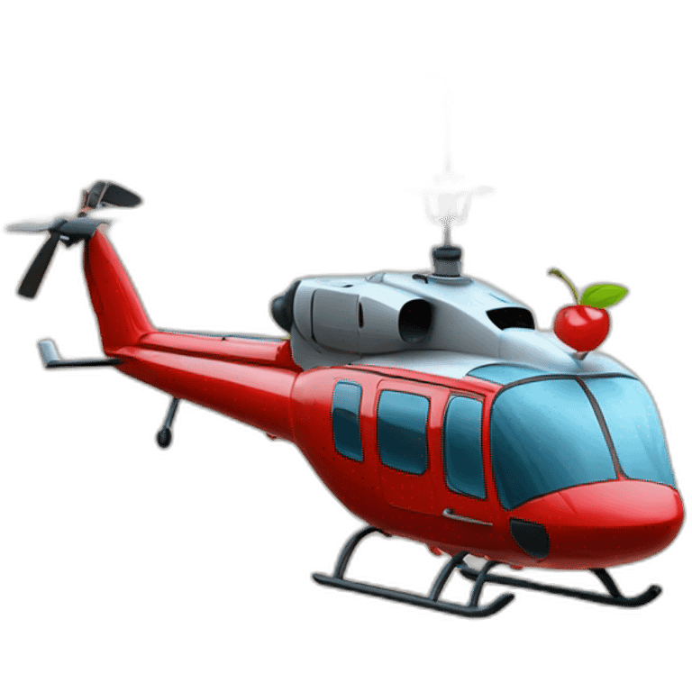 A helicopter made with cherries emoji