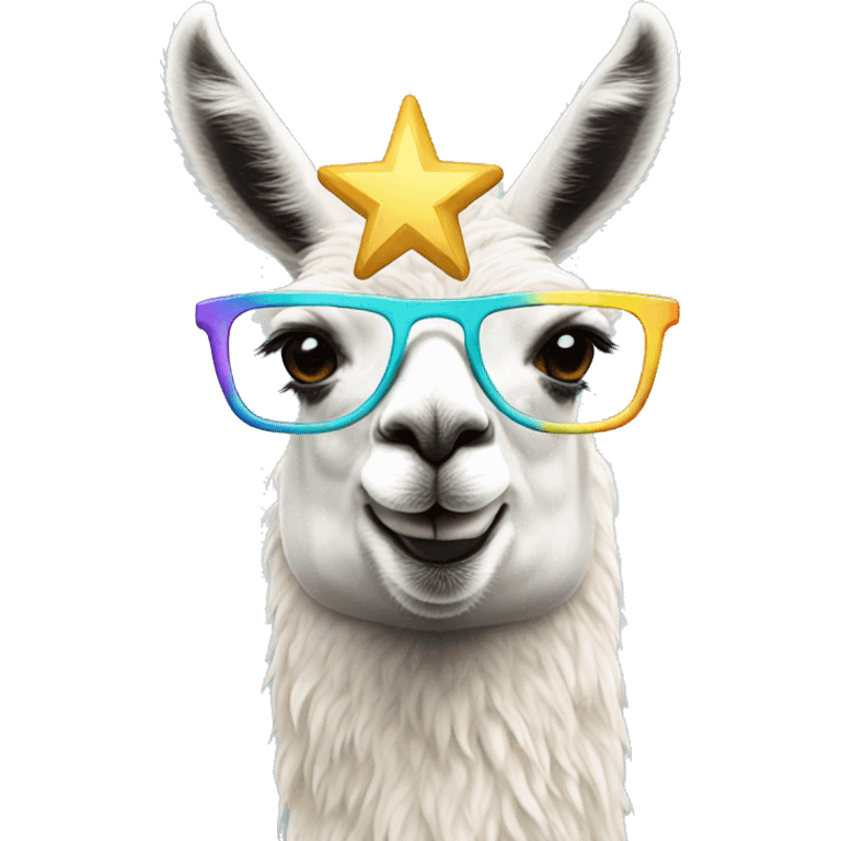 Llama with star glasses emoji