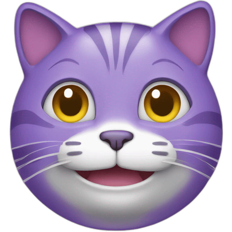 Purple cat with big smile emoji