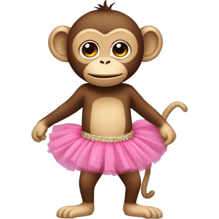 Monkey wearing a tutu emoji