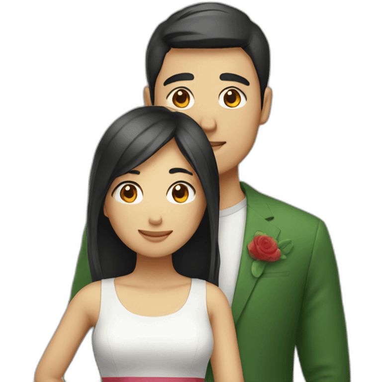 Asian and Italian couple emoji