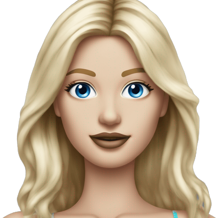 Realistic victoria secret model blonde blue eyes  emoji