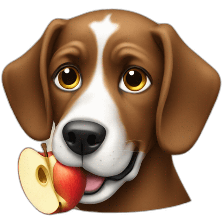 dog eat apple emoji