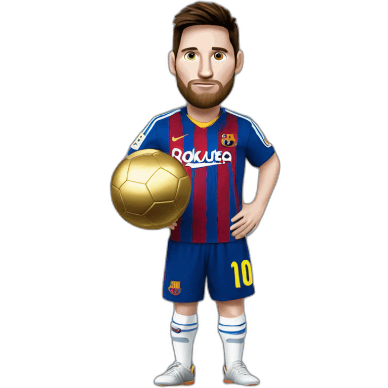 messi with a gold ball in his hand emoji