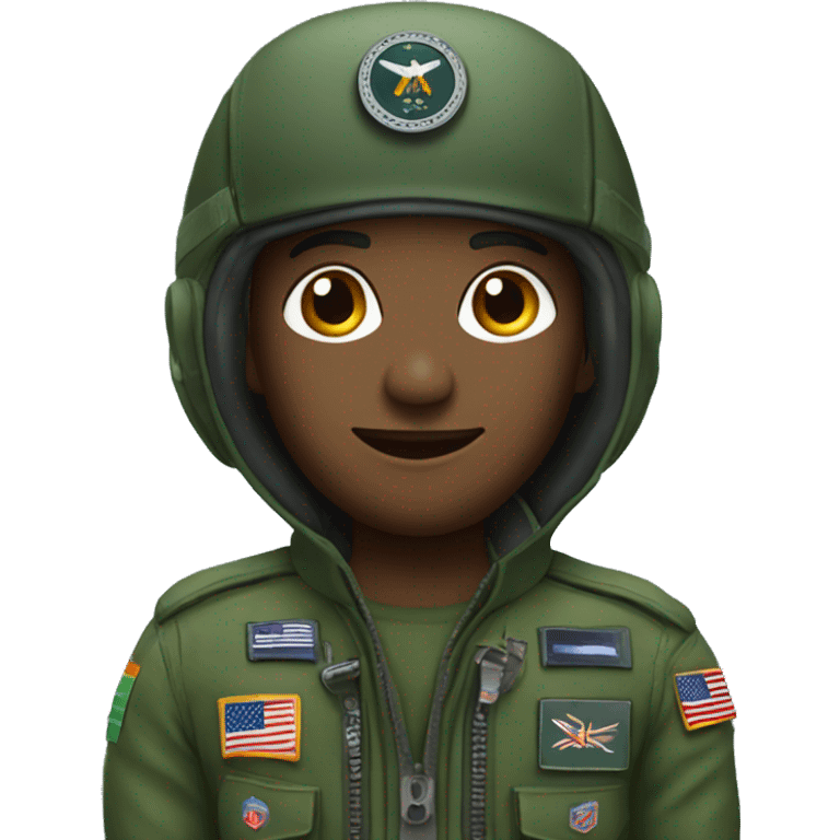 Pilot in green military flight suit emoji