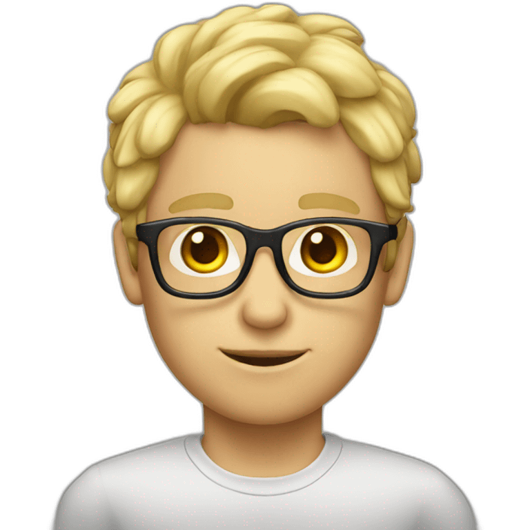 Nerd with Monkey ears and blonde hair emoji