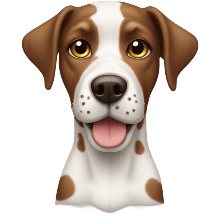 brown and white spotted short hair dog emoji