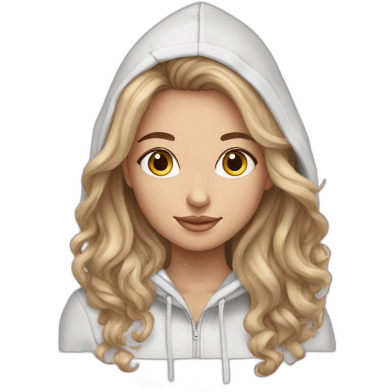 chatain hair white skin girl hoodie emoji