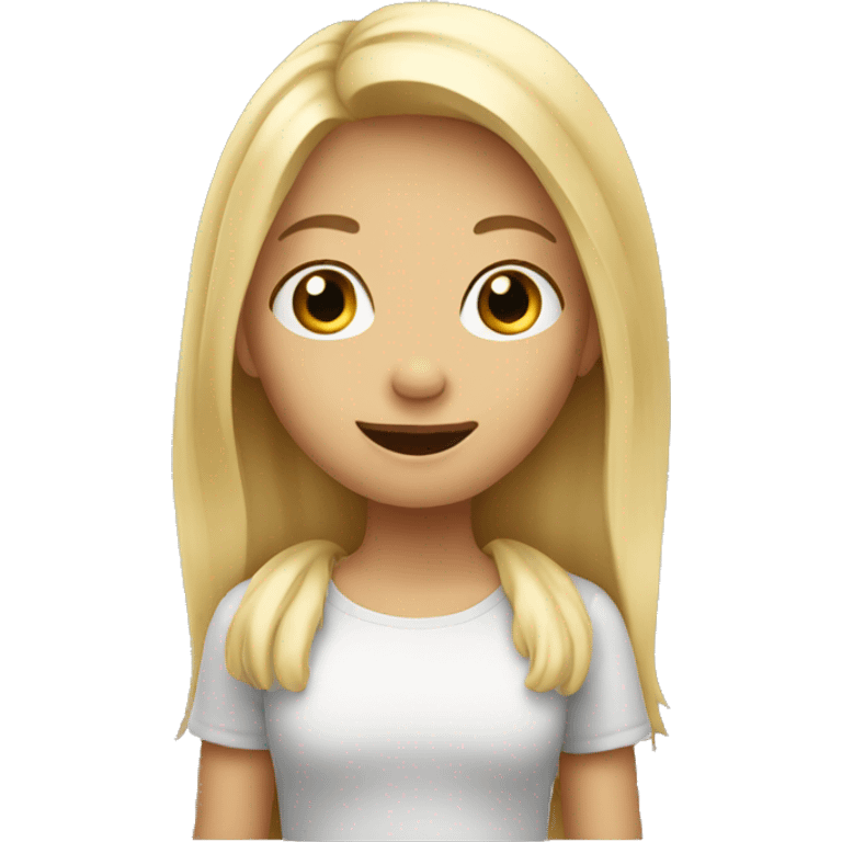 blond girl showing hi  emoji