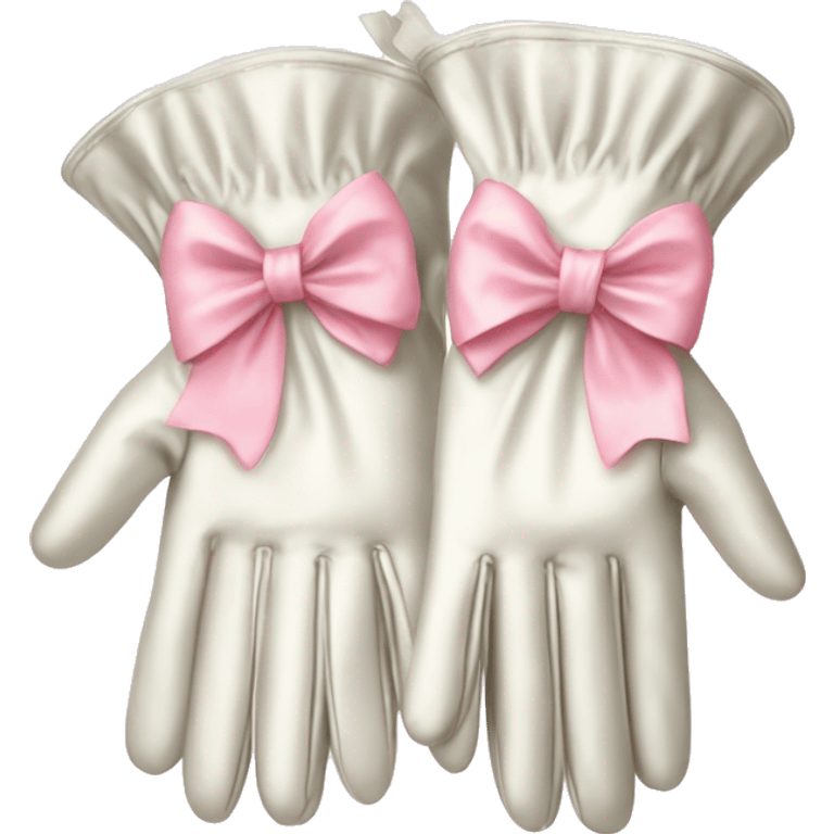 vintage rococo white gloves with light pink bows  emoji