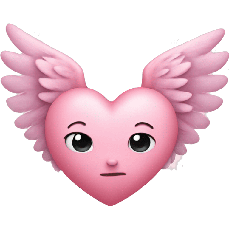 Furry Blush Pink heart with wings  emoji