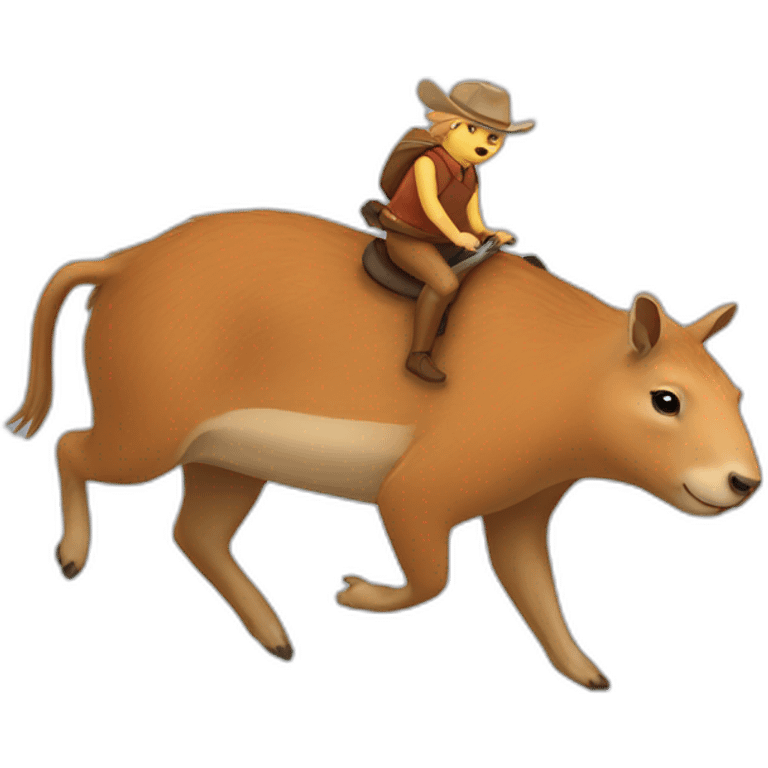 deer riding capybara emoji