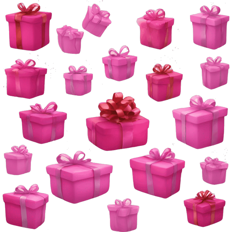 Pink Christmas presents emoji