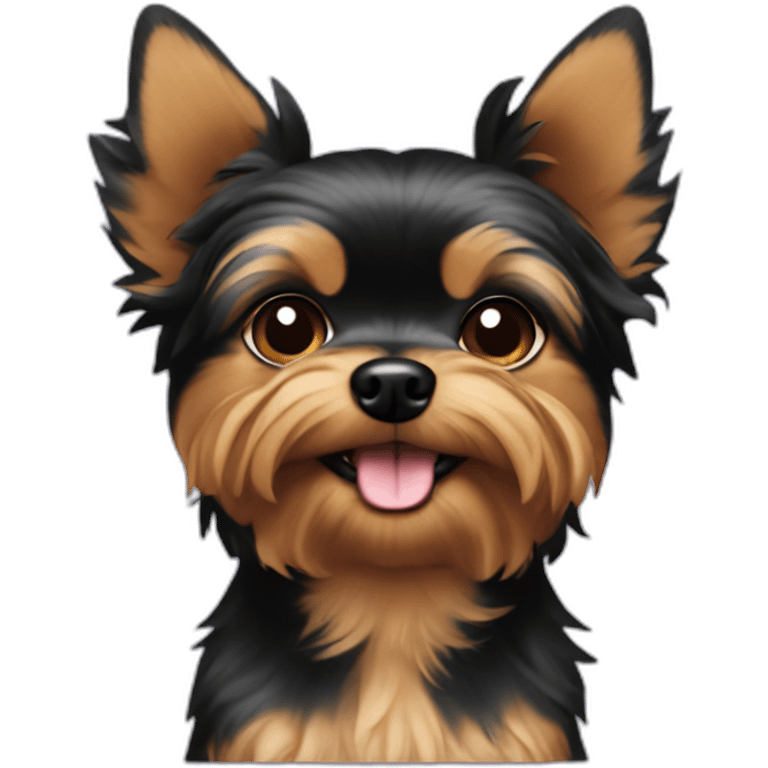 Dog chorkie black cutted ear emoji