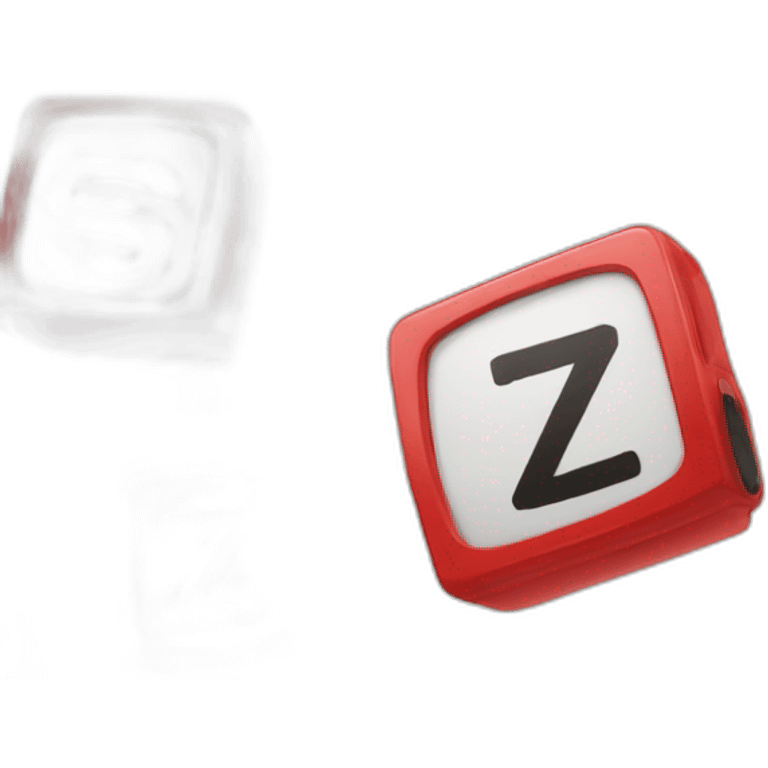 Red and black digitale alarm clock in the shape of a square with the letters s and z emoji