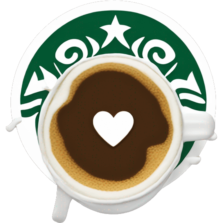 Starbucks with a heart in the foam emoji