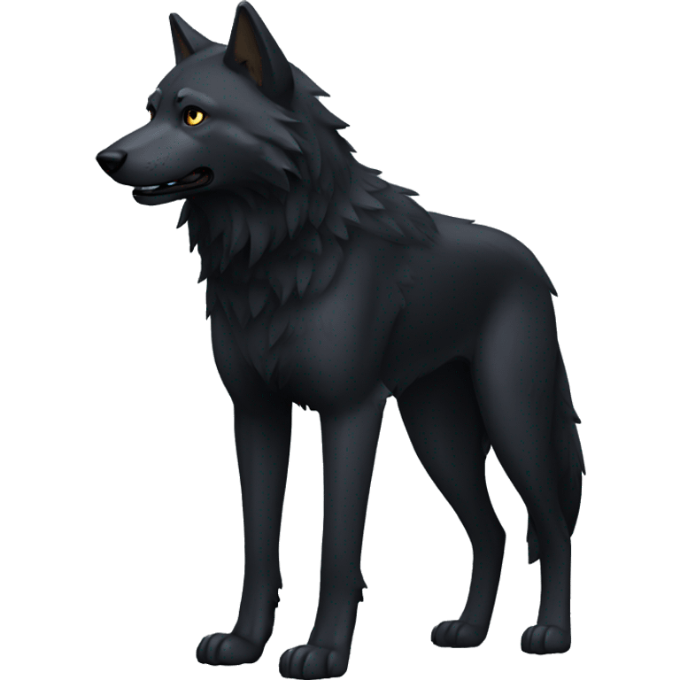 Full body black wolf emoji