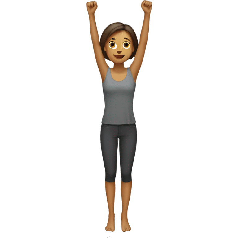  woman with legs raising both arms emoji