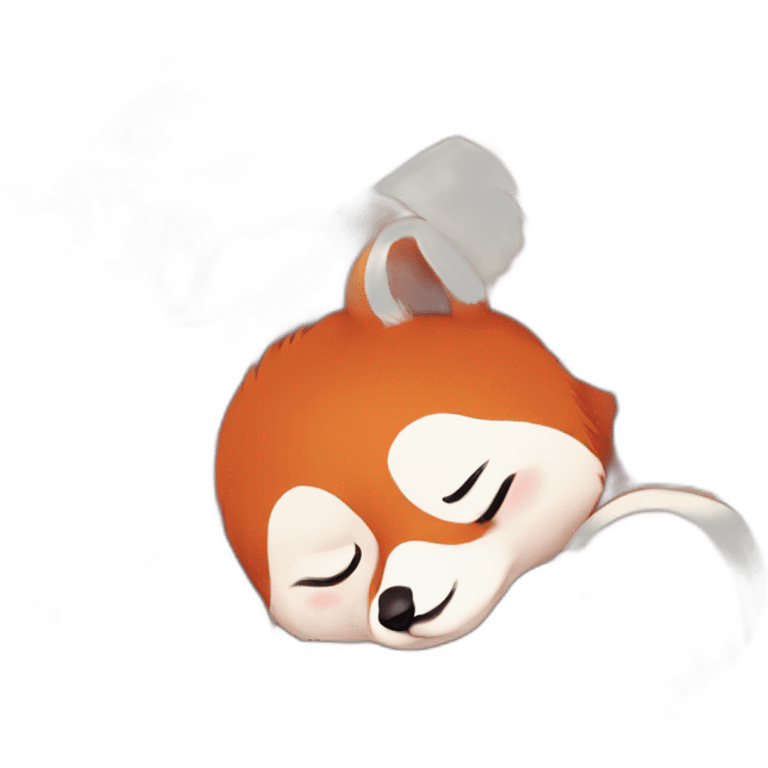 the red panda is sleeping emoji