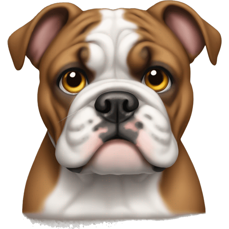 Brown and white bulldog emoji