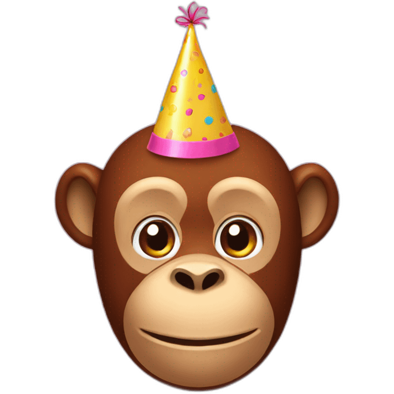 monkey birthday hat emoji