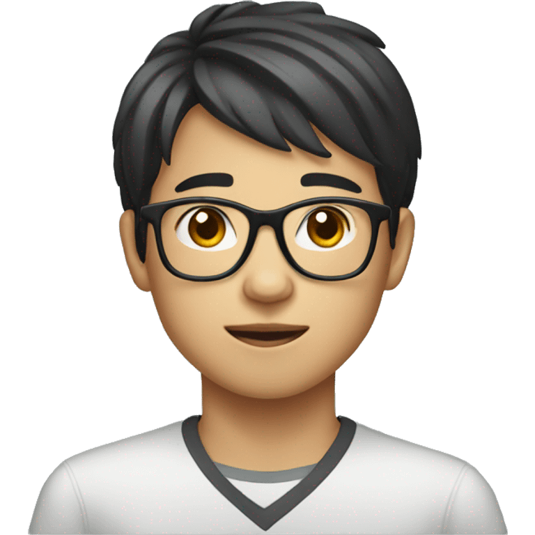 Young Vietnamese male with glasses emoji