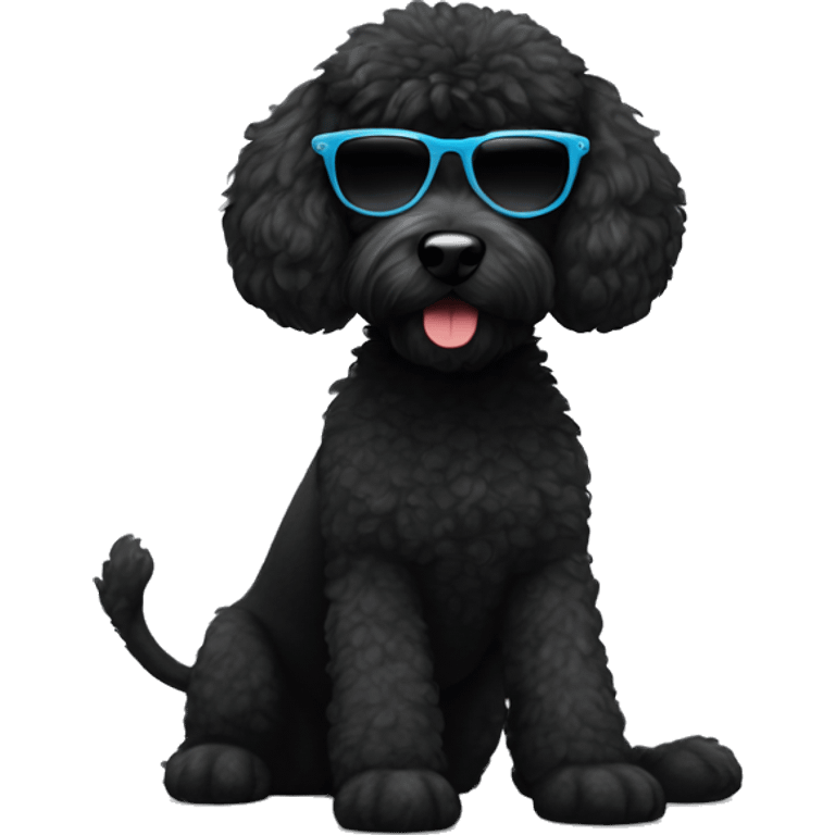 black caniche with sunglasses  emoji