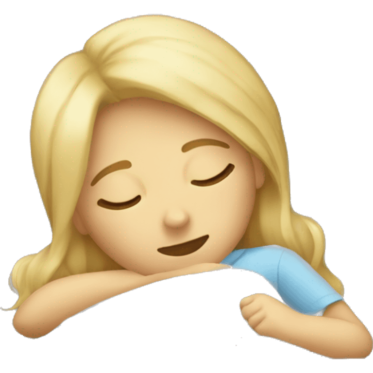 Blonde girl taking a nap emoji