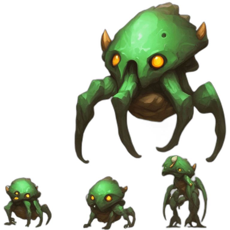 alien mountain creature scifi roguelike rpg style inspired by slay the spire digital art emoji