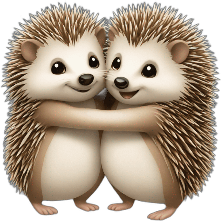 2 hedgehogs hugging  emoji