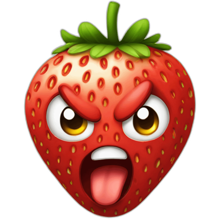 Angry strawberry  emoji