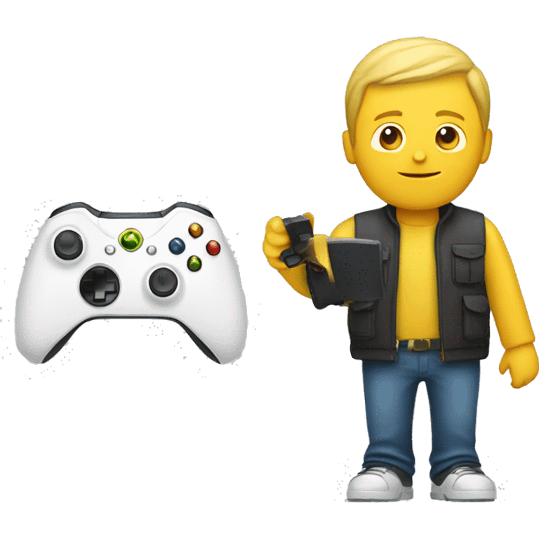 a white yellow guy with an xbox controller emoji