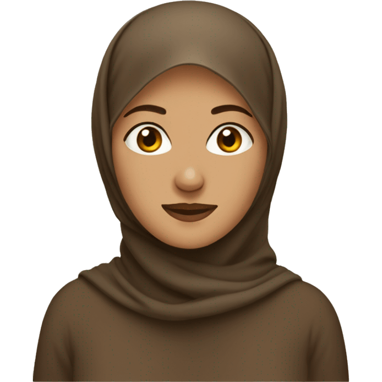 A beige woman in a brown hijab  emoji