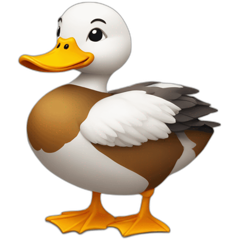 a muscular duck emoji