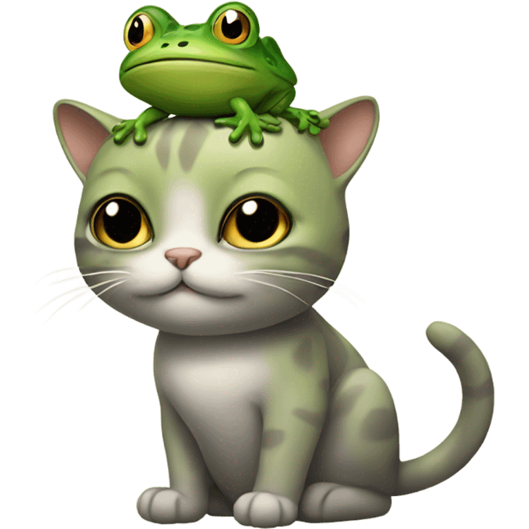 cat with frog on head emoji