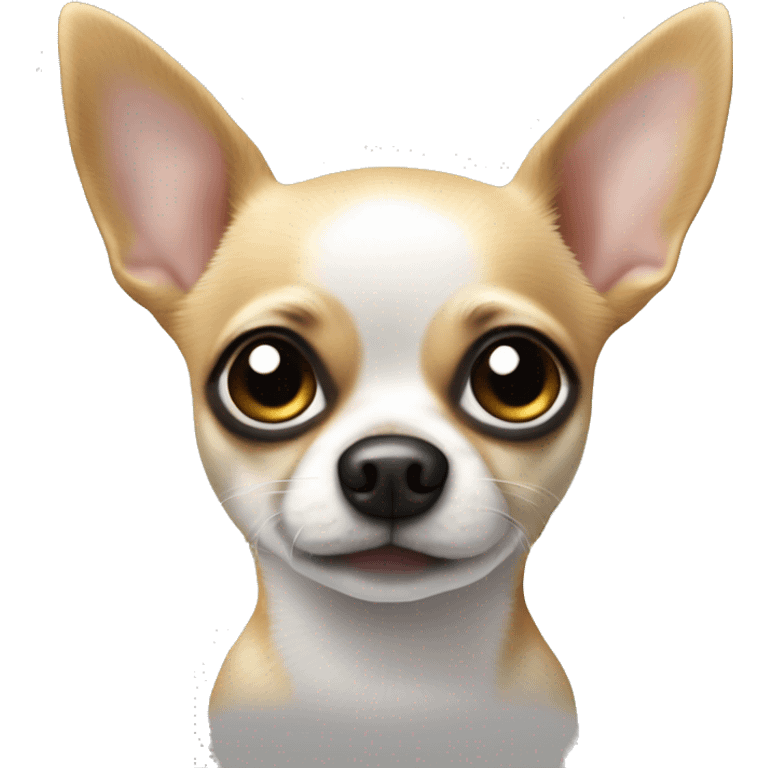 Chihuahua weiß mit schwarzem fleck am auge, in decke eingerollt emoji