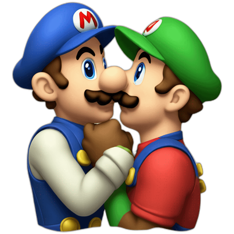 mario kissing luigi emoji