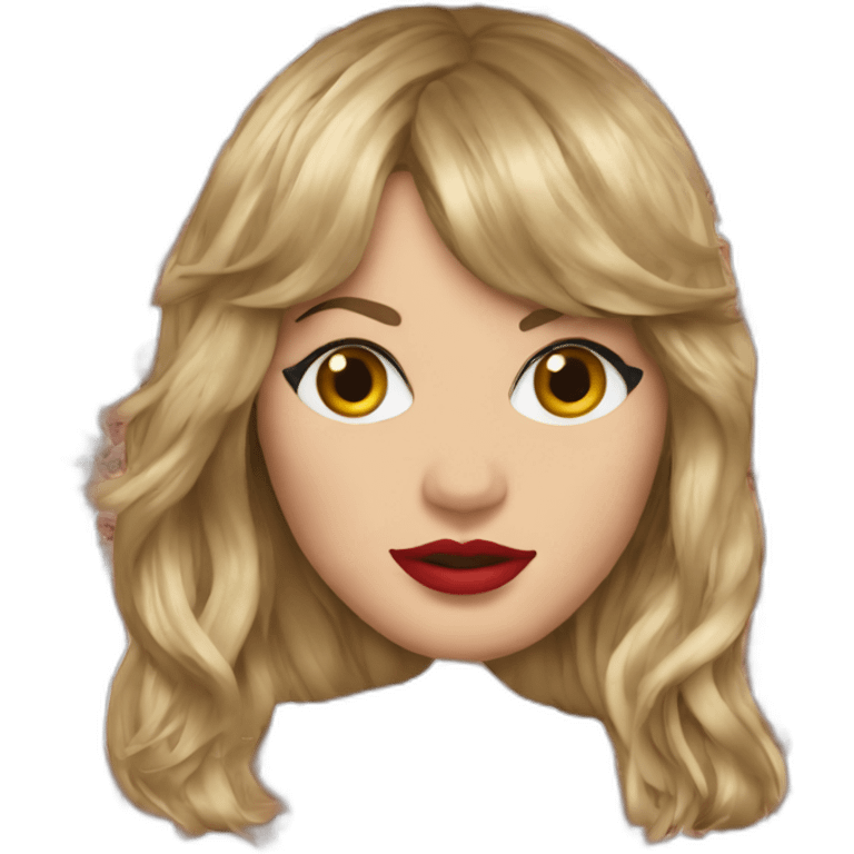 taylor swift with many large glue stains emoji