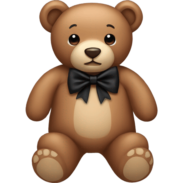 Teddy bear with black bow  emoji