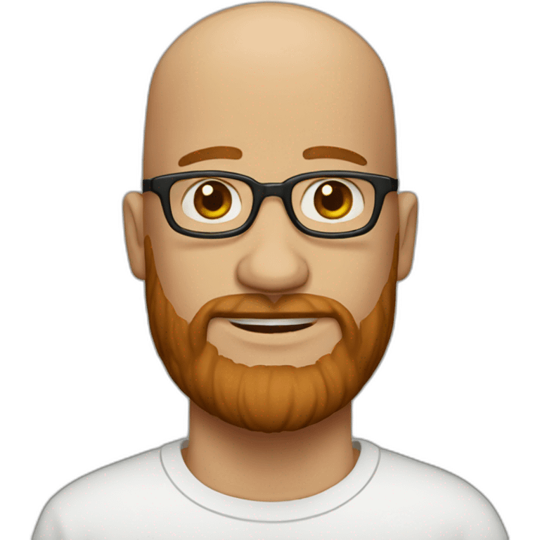 bald guy with glasses and reddish brown beard emoji