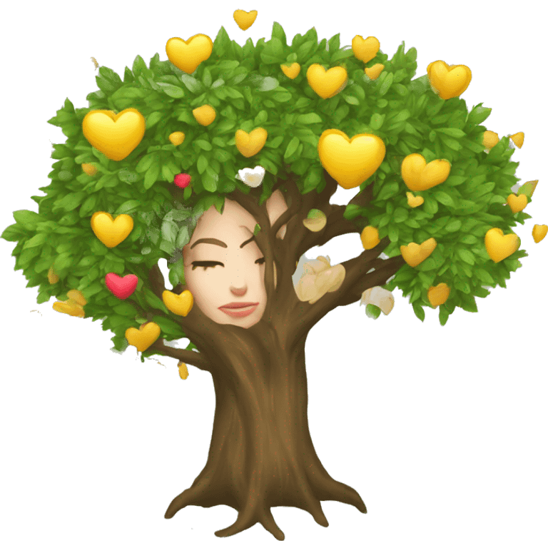 driade tree woman hearts emoji