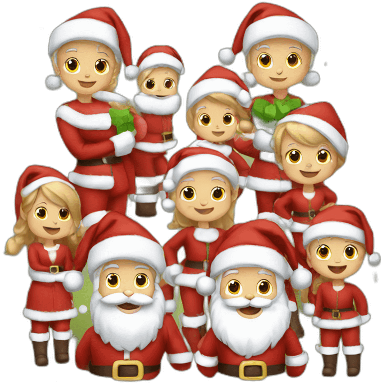 Cute Santa’s family  emoji