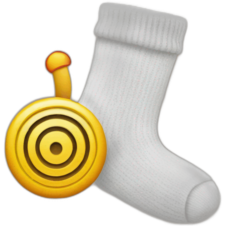 a sock and a target emoji