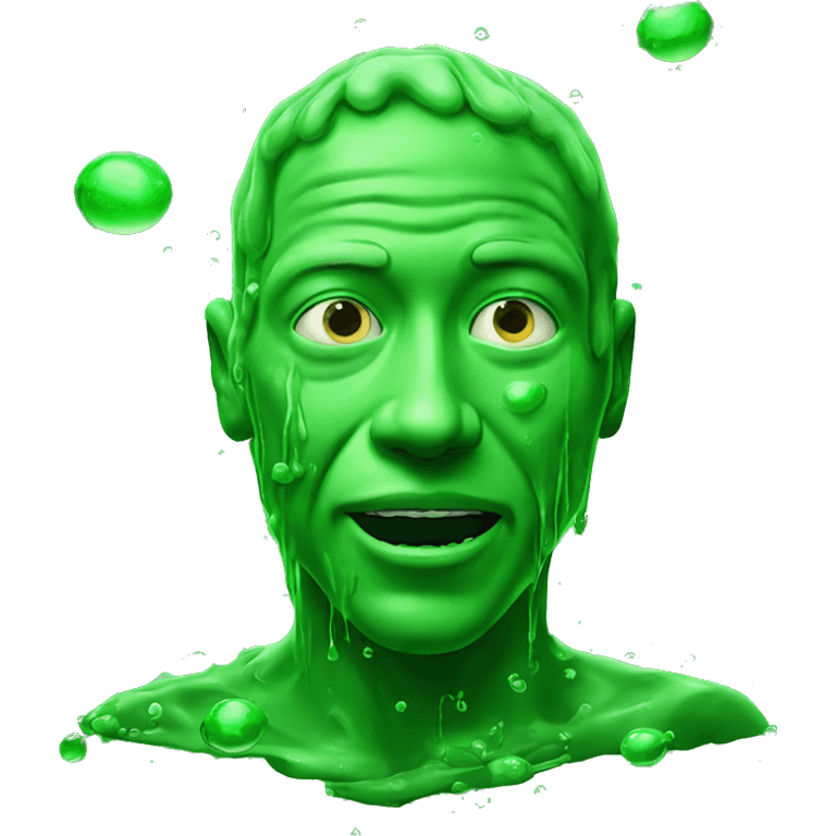 A man covered in green goo with alien behind him  emoji