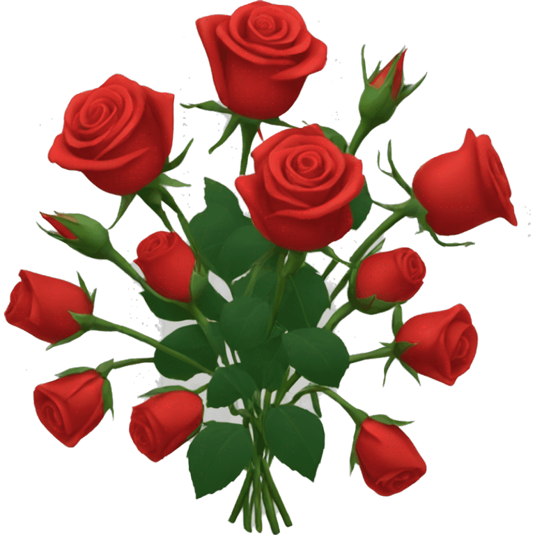 Bouquet red roses emoji