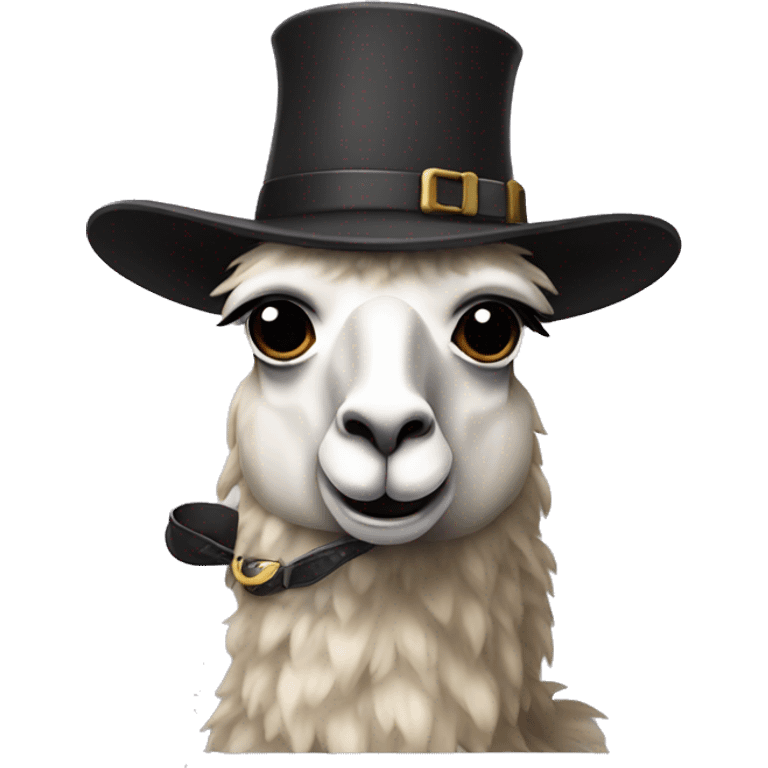 A llama dressed as sherlock Holmes emoji