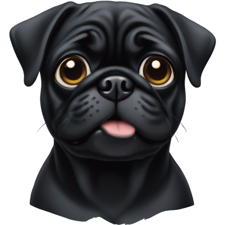 Black pug emoji